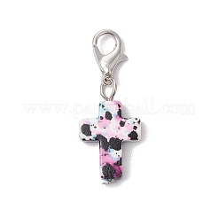 Synthetic Turquoise Cross Pendant Decorations&nbsp;HJEW-JM02568