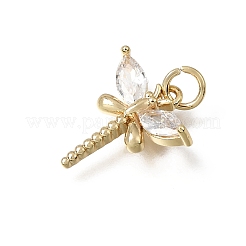 Brass Micro Pave Clear Cubic Zirconia Pendants&nbsp;CU-L001-09G-03