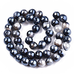 Electroplate Natural Fire Crackle Agate Beads Strands&nbsp;G-T131-54A