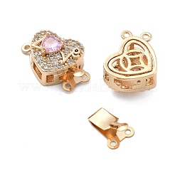 Brass Micro Pave Cubic Zirconia Box Clasps&nbsp;KK-B125-07G-01