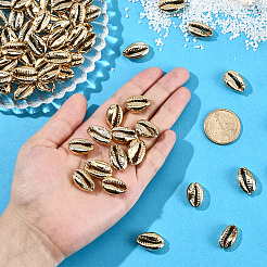 80Pcs Electroplated Natural Cowrie Shell Beads&nbsp;BSHE-LT0001-06G
