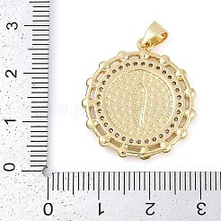 Rack Plating Brass Micro Pave Clear Cubic Zirconia Pendants&nbsp;KK-P287-36E-G
