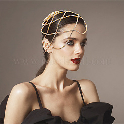 Rhinestone Mesh Headpiece Cap&nbsp;AJEW-WH0413-82A