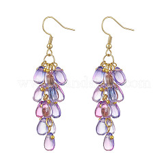 Transparent Glass Bead Cluster Dangle Earrings&nbsp;EJEW-JE05246