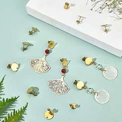 36Pcs 3 Styles Ion Plating(IP) 304 Stainless Steel Stud Earring Findings&nbsp;STAS-BC0002-56