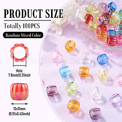 100Pcs UV Plating Transparent Acrylic European Beads&nbsp;TACR-TA0001-93B
