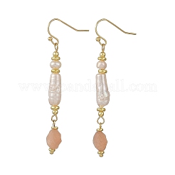 304 Stainless Steel with Natural Mixed Pearl Beads Strands Dangle Earrings&nbsp;EJEW-JE07417