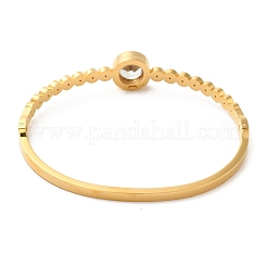 Flat Round Cubic Zirconia Bangles&nbsp;BJEW-F474-24G