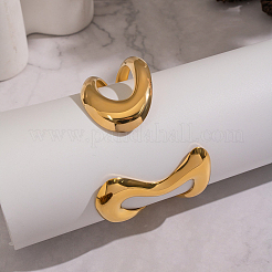 Elegant 304 Stainless Steel Fluid Shape Open Cuff Bangles for Women&nbsp;KV3982