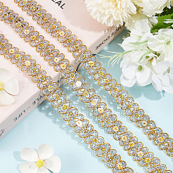 Waved Paillette Lace Trims&nbsp;OCOR-WH0070-13B