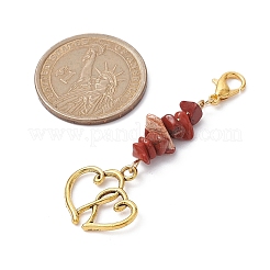 Valentine's Day Natural Red Jasper Chip Pendant Decorations&nbsp;HJEW-JM01330