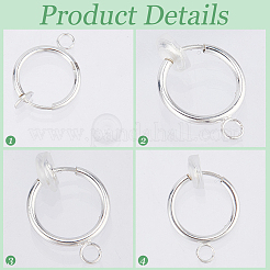 30Pcs Brass Clip-on Hoop Earring Findings&nbsp;KK-SP0001-24S