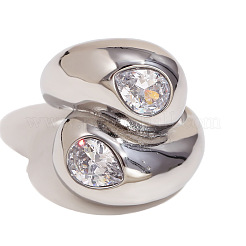 Fashionable 304 Stainless Steel Cubic Zirconia Finger Rings&nbsp;FS-WG3A113-05