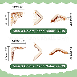 12Pcs 6 Style Alloy Bag Decorate Corners Protector&nbsp;FIND-WR0005-91