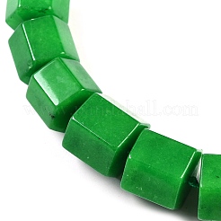 Dyed Natural Malaysia Jade Hexagon Prism Graduated Beaded Necklaces for Women Men&nbsp;NJEW-K388-03H
