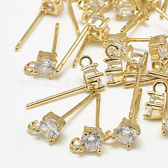 Brass Stud Earring Findings&nbsp;KK-S347-150