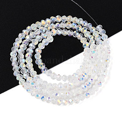 AB Color Plated Transparent Glass Rondelle Beads Strands&nbsp;EGLA-T029-2mm-10A