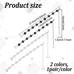 2 Pairs 2 Colors Plastic Imitation Pearl Beads Non-slip Bra Straps&nbsp;FIND-GO0002-47