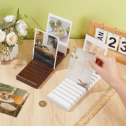2Pcs 2 Colors Pine Wood Slotted Display Stands for Postcard&nbsp;ODIS-BC0001-36