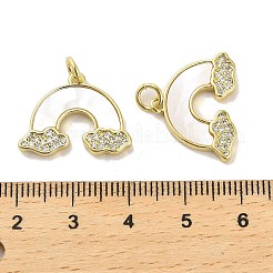Brass Micro Pave Clear Cubic Zirconia Pendants&nbsp;KK-K365-17G