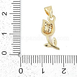 Rack Plating Brass Micro Pave Cubic Zirconia Pendants&nbsp;KK-H509-26G