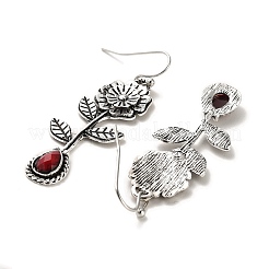Flower with Teardrop Resin Dangle Earrings&nbsp;LS-EJEW-G370-08AS