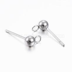 Non-Tarnish 304 Stainless Steel Stud Earring Findings&nbsp;STAS-H376-90