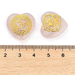 7Pcs 7 Styles Chakra Natural Rose Quartz Love Heart Ornaments Figurines&nbsp;G-P533-01E