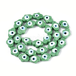Handmade Evil Eye Lampwork Beads Strands&nbsp;LAMP-T022-07M