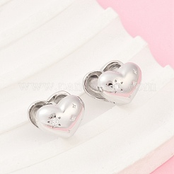 Brass Clear Cubic Zirconia Hoop Earrings&nbsp;EJEW-Q016-07P