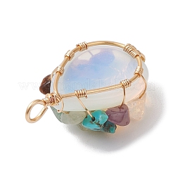 Natural Quartz Crystal Copper Wire Wrapped Rock Crystal Teardrop Pendants&nbsp;PALLOY-JF02846-02