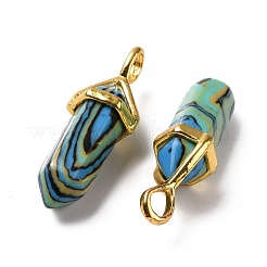 Synthetic Blue Malachite Pointed Pendants&nbsp;G-K329-04G