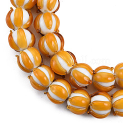 Handmade Lampwork Beads Strands&nbsp;LAMP-N021-44C