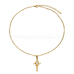 304 Stainless Steel Crystal Rhinestone Pendant Necklaces for Women&nbsp;WGFAA71-03