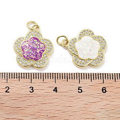 Brass Micro Pave Clear Cubic Zirconia Pendants&nbsp;KK-L213-001G