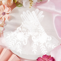 Polyester Bride's Lace Gloves&nbsp;AJEW-WH20120-23B