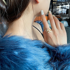 Leaf Alloy Enamel Cuff Rings&nbsp;FS-WG02ED7-01