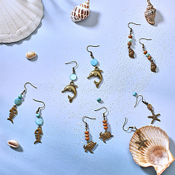 DIY Retro Ocean Theme Earring Making Kits&nbsp;DIY-SC0013-30