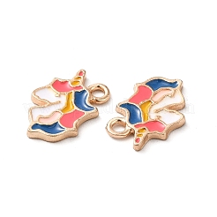 Rack Plating Alloy Enamel Pendants&nbsp;ENAM-F146-08KCG