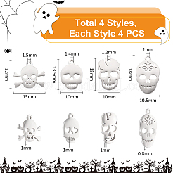 16Pcs 4 Styles 201 & 304 Stainless Steel Charms&nbsp;STAS-UN0060-22
