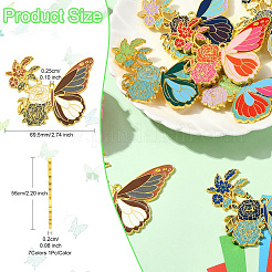7Pcs 7 Colors Alloy Enamel Big Pendants&nbsp;ENAM-CJ0006-99