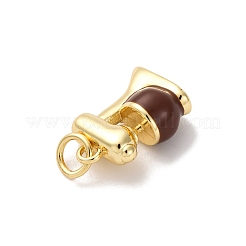 Brass Enamel Charms&nbsp;KK-Q098-31G-A