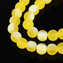 Frosted Transparent Glass Beads Strands&nbsp;GLAA-T032-T6mm-MBB12