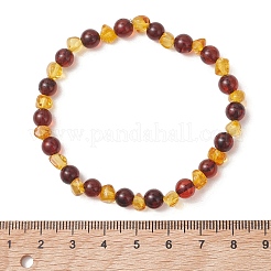Natural Amber Beaded Stretch Bracelets for Women Men&nbsp;BJEW-JB13648