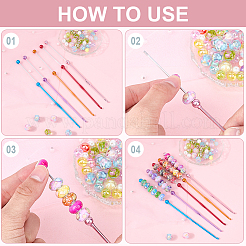 8Pcs 5 Colors DIY Alloy Beadable Crochet Hooks&nbsp;AJEW-CP0006-89