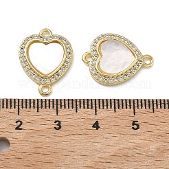 Brass Micro Pave Cubic Zirconia Connector Charms&nbsp;KK-H256-13G