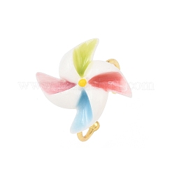 Ceramics with Alloy Cuff Rotatable Rings for Women&nbsp;RJEW-Z117-01G