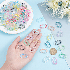 120Pcs 12 Colors Transparent Acrylic Linking Rings&nbsp;OACR-PH0001-87