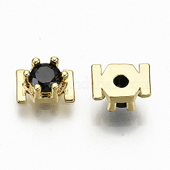 Brass Micro Pave Cubic Zirconia Cabochons&nbsp;KK-S061-48G-A-NR
