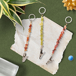6Pcs Natural Gemstone Keychain&nbsp;KEYC-GF00001
